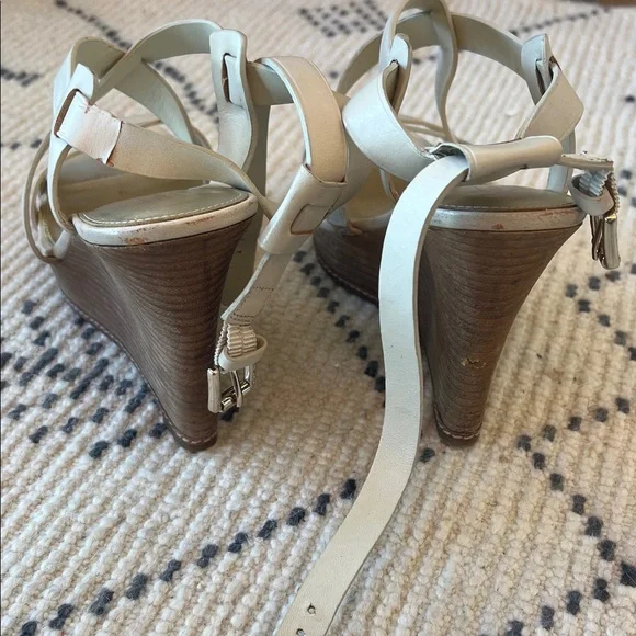 Coach Women's Beige Strappy Sandals with Wedge Heel, 9.5 - Picture 3 of 7